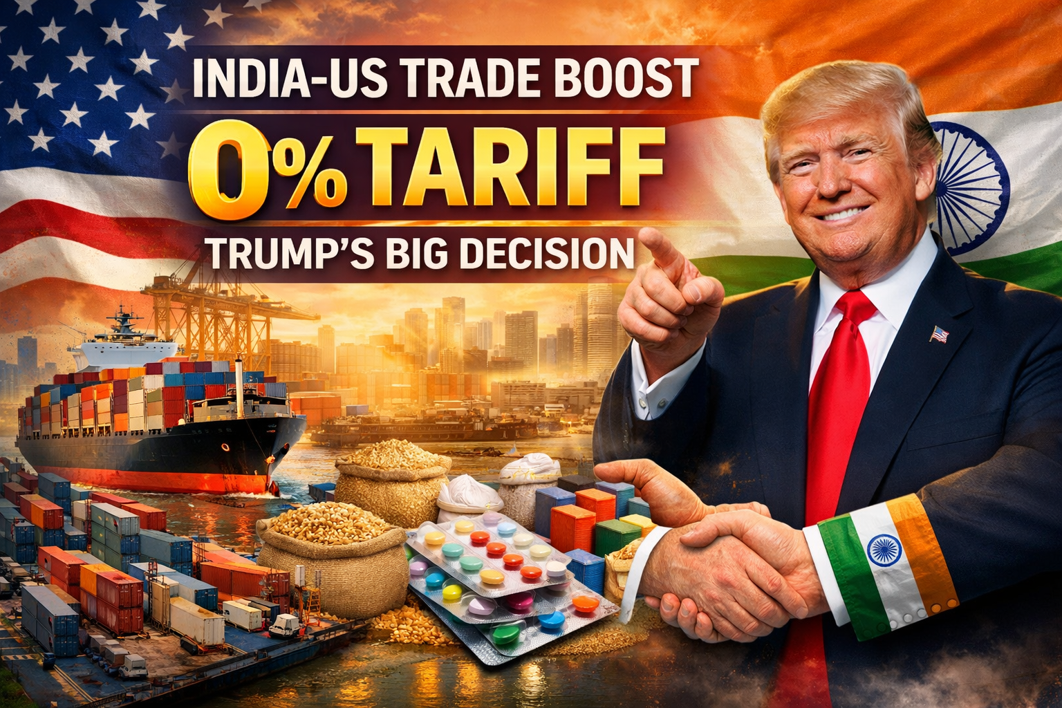 “भारत-अमेरिका व्यापाराला नवी झेप!” – ट्रम्प यांच्या शून्य टॅरिफ निर्णयाने उघडले मोठे दरवाजे