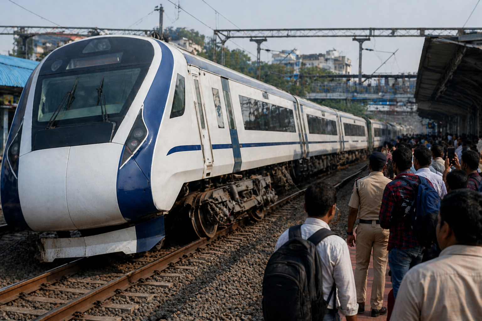 पुणे स्टेशनवर वंदे भारत एक्सप्रेसचा डबा घसरला; प्रवाशांमध्ये भीतीचे वातावरण