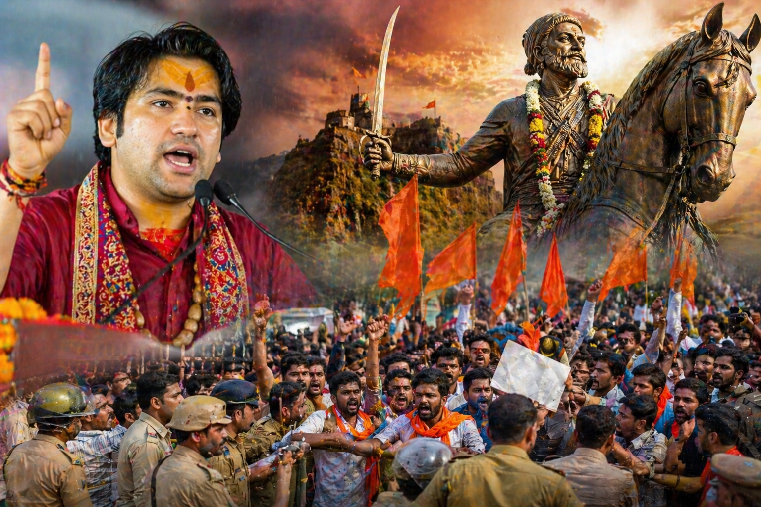 शिवाजी महाराजांबाबत बागेश्वर बाबांचे वक्तव्य वादात! महाराष्ट्रभर संतापाची लाट