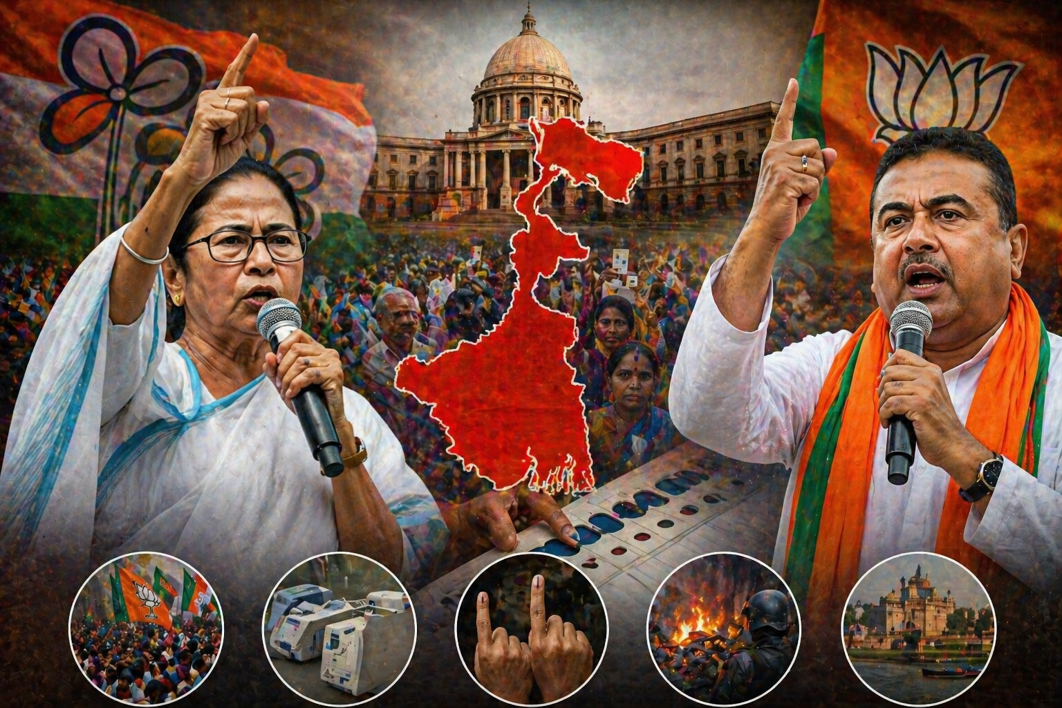 पश्चिम बंगालमध्ये सत्ता कुणाची? निकाल ठरवणारे 5 महत्त्वाचे मुद्दे चर्चेत