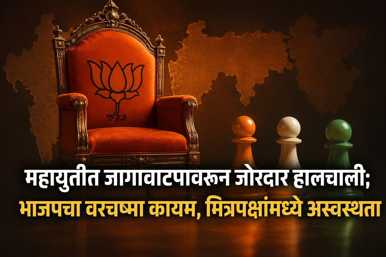 महायुतीत जागावाटपावरून जोरदार हालचाली; भाजपचा वरचष्मा कायम, मित्रपक्षांमध्ये अस्वस्थता