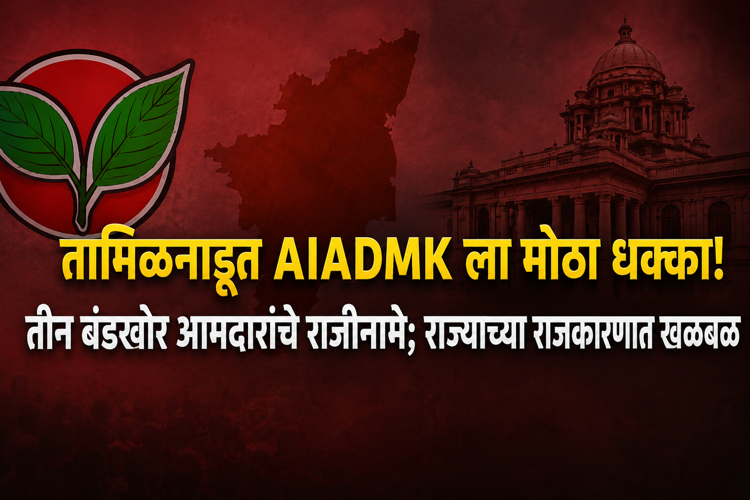 तामिळनाडूत AIADMK ला मोठा धक्का! तीन बंडखोर आमदारांचे राजीनामे; राज्याच्या राजकारणात खळबळ