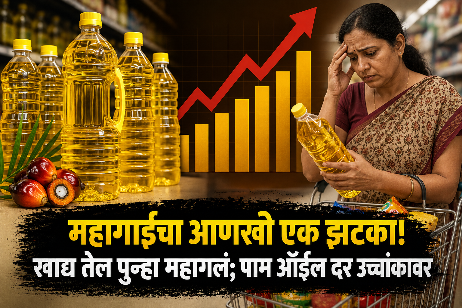 महागाईचा आणखी एक झटका! खाद्य तेल पुन्हा महागलं; पाम ऑईल दर उच्चांकावर