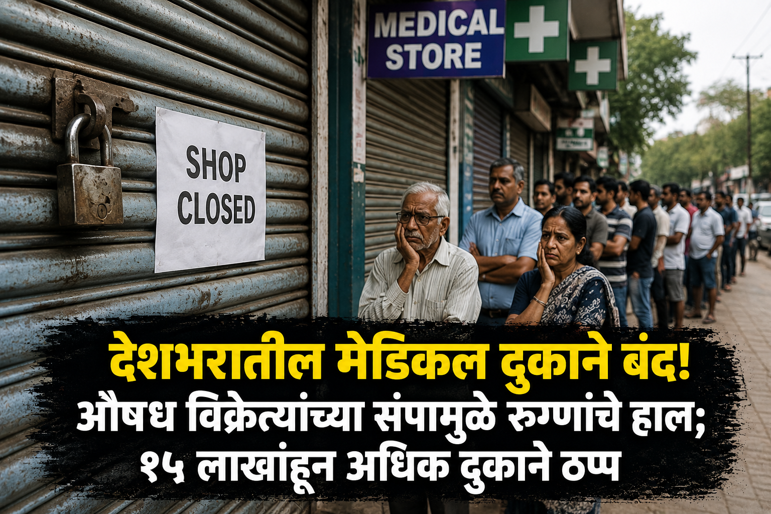 देशभरातील मेडिकल दुकाने बंद! औषध विक्रेत्यांच्या संपामुळे रुग्णांचे हाल; १५ लाखांहून अधिक दुकाने ठप्प