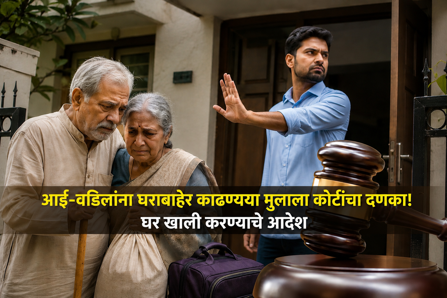 आई-वडिलांना घराबाहेर काढणाऱ्या मुलाला कोर्टाचा दणका! घर खाली करण्याचे आदेश