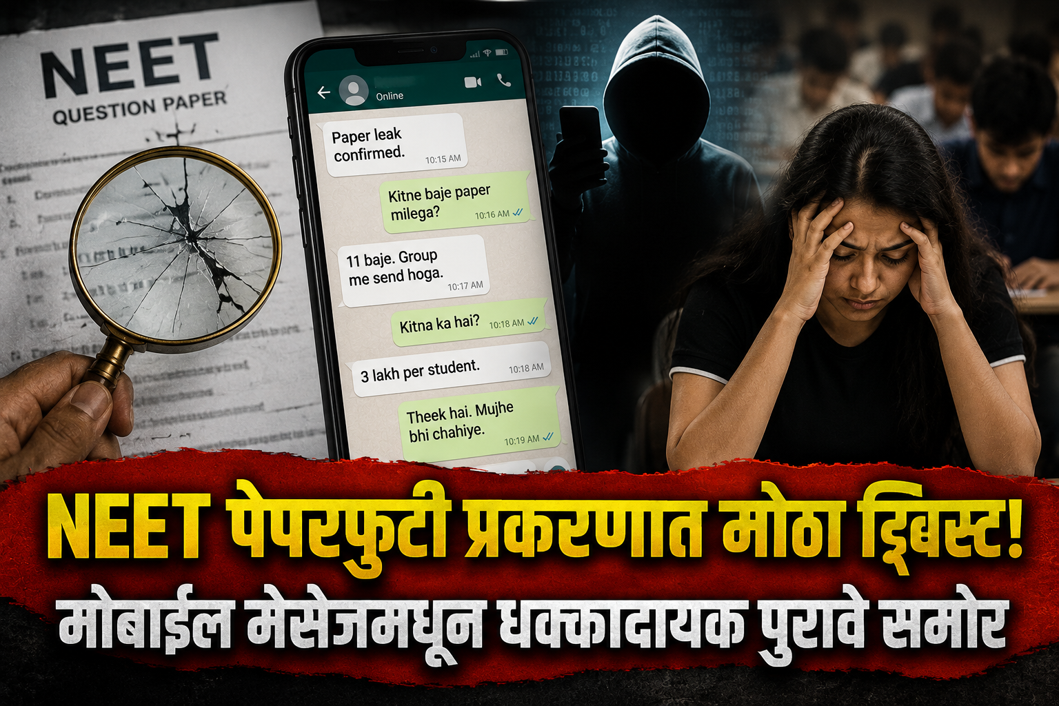 NEET पेपरफुटी प्रकरणात मोठा ट्विस्ट! मोबाईल मेसेजमधून धक्कादायक पुरावे समोर