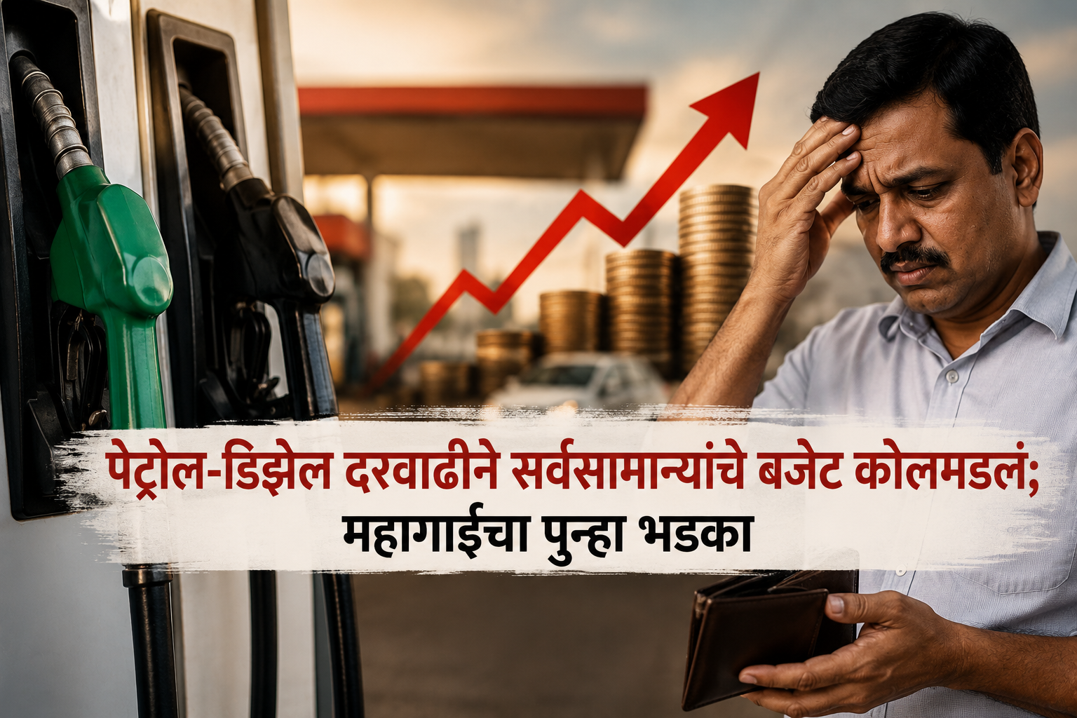 पेट्रोल-डिझेल दरवाढीने सर्वसामान्यांचे बजेट कोलमडलं; महागाईचा पुन्हा भडका