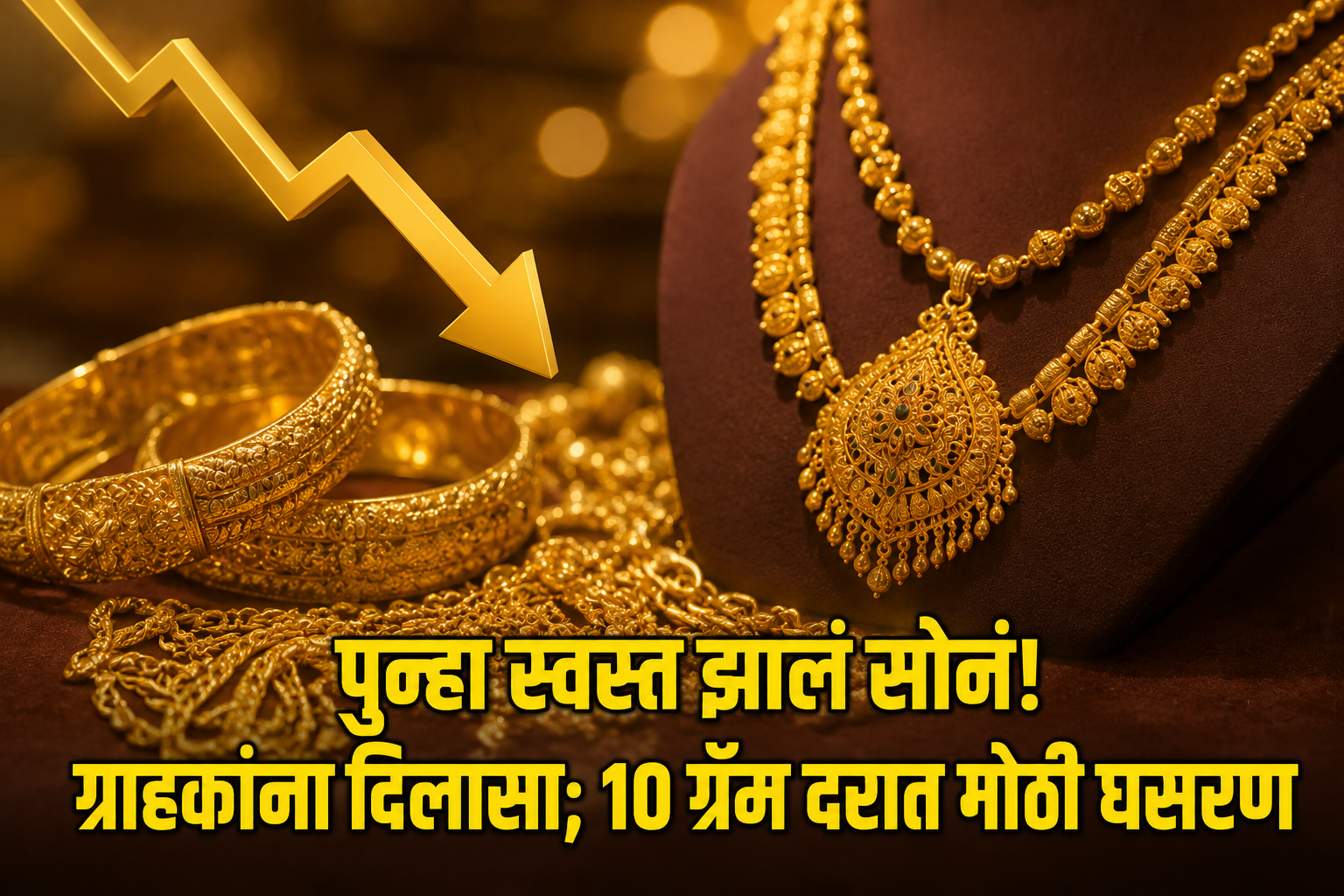 पुन्हा स्वस्त झालं सोनं! ग्राहकांना दिलासा; 10 ग्रॅम दरात मोठी घसरण