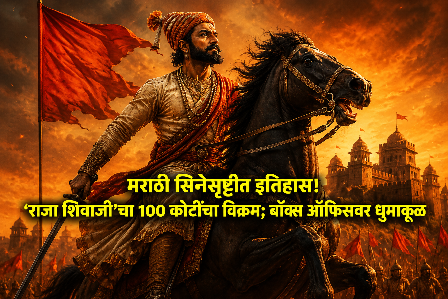 मराठी सिनेसृष्टीत इतिहास! ‘राजा शिवाजी’चा 100 कोटींचा विक्रम; बॉक्स ऑफिसवर धुमाकूळ
