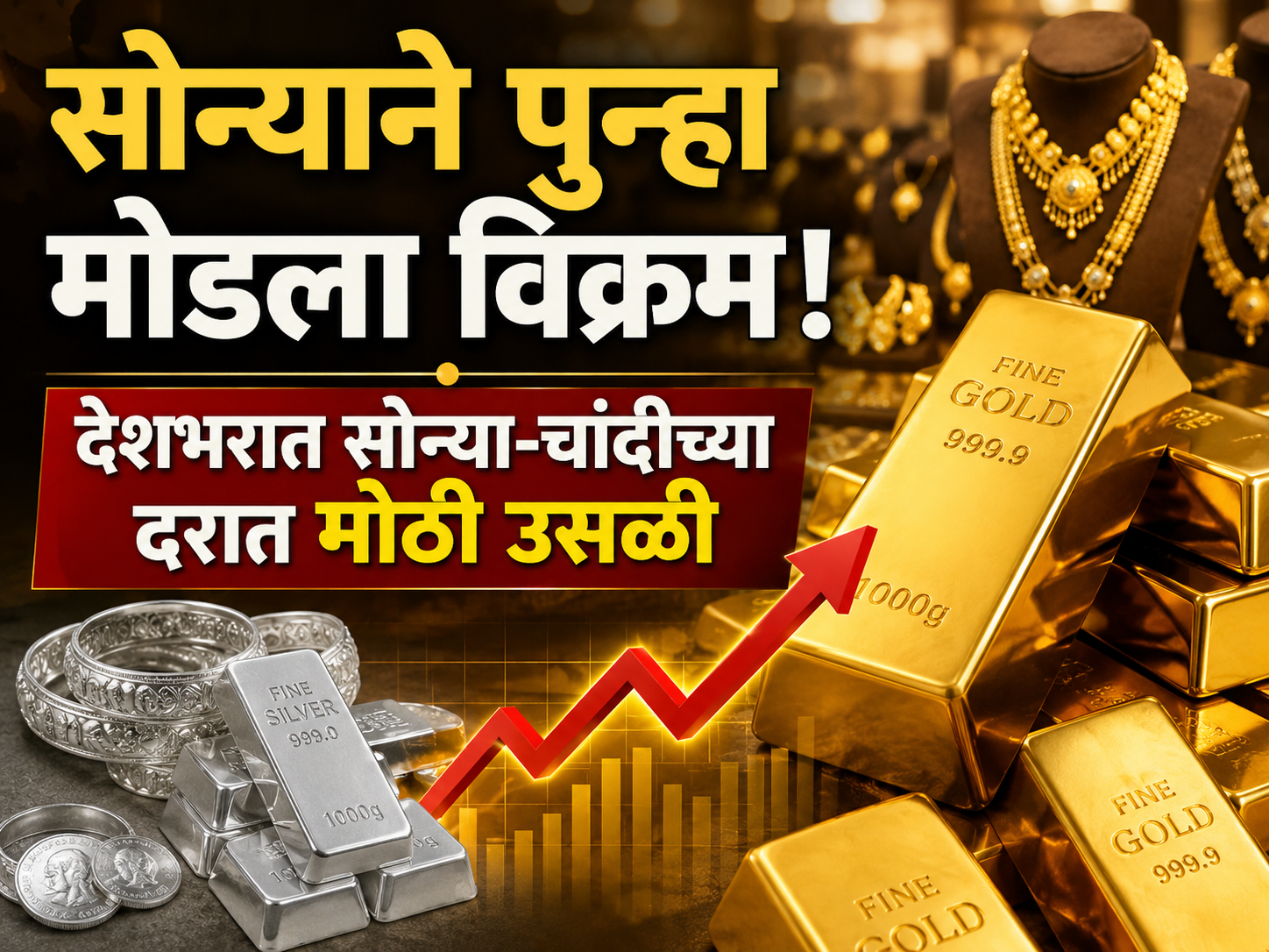 सोन्याने पुन्हा मोडला विक्रम! देशभरात सोन्या-चांदीच्या दरात मोठी उसळी