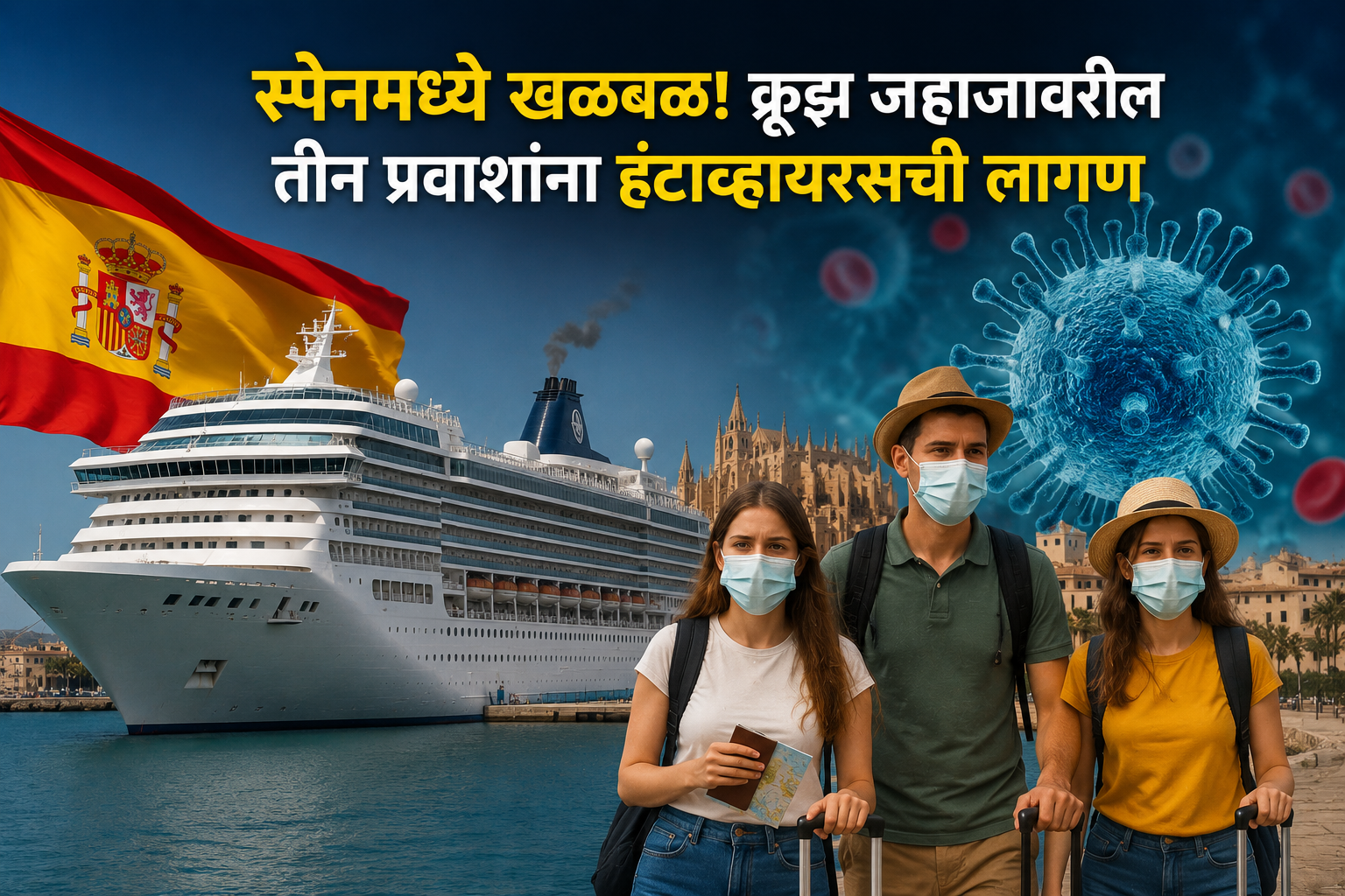 स्पेनमध्ये खळबळ! क्रूझ जहाजावरील तीन प्रवाशांना हंटाव्हायरसची लागण