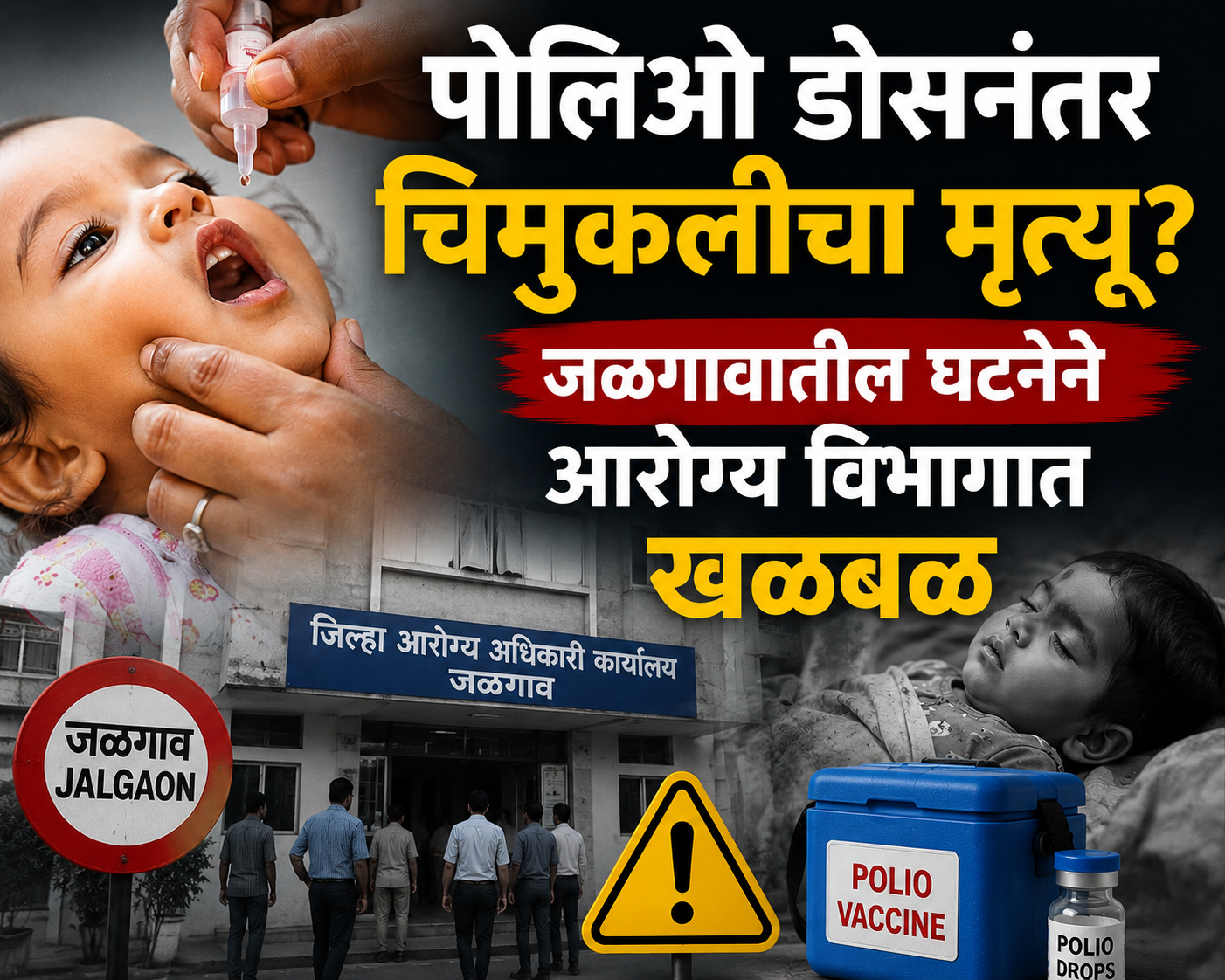 पोलिओ डोसनंतर चिमुकलीचा मृत्यू? जळगावातील घटनेने आरोग्य विभागात खळबळ