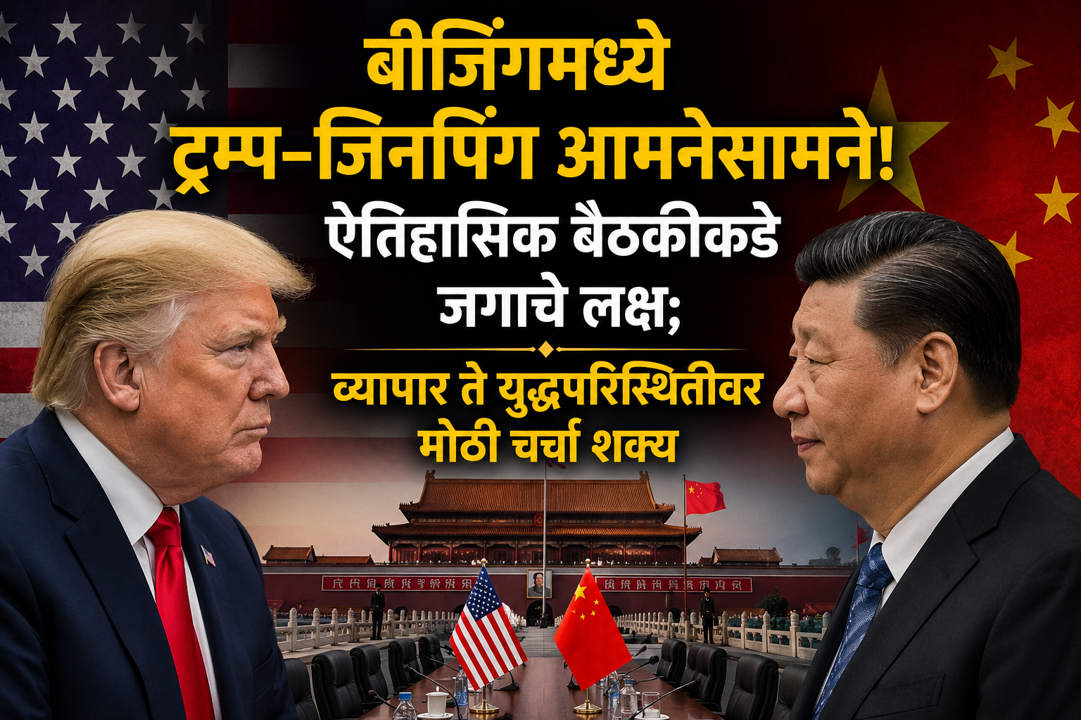 बीजिंगमध्ये ट्रम्प-जिनपिंग आमनेसामने! ऐतिहासिक बैठकीकडे जगाचे लक्ष; व्यापार ते युद्धपरिस्थितीवर मोठी चर्चा शक्य