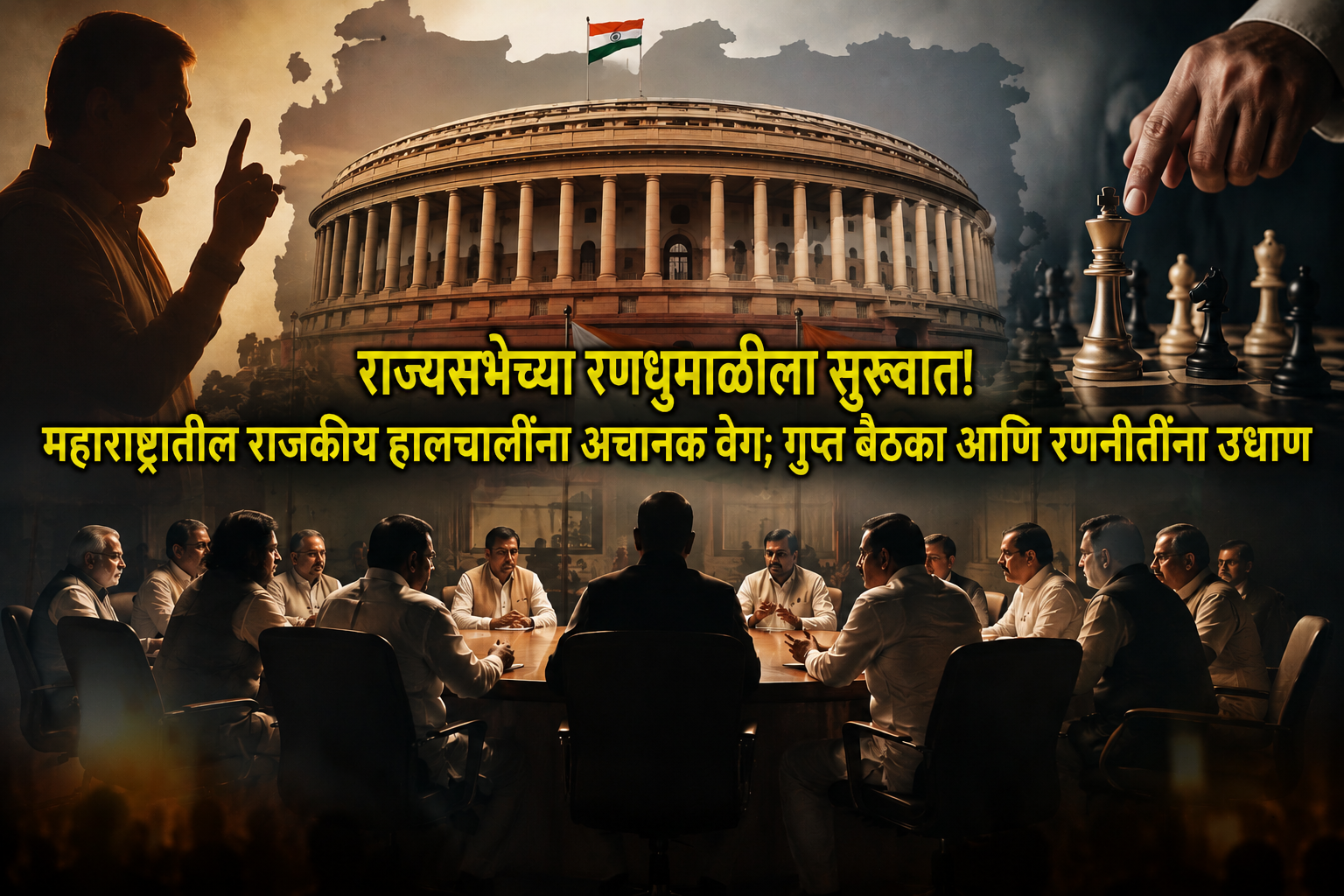 राज्यसभेच्या रणधुमाळीला सुरुवात! महाराष्ट्रातील राजकीय हालचालींना अचानक वेग; गुप्त बैठका आणि रणनीतींना उधाण