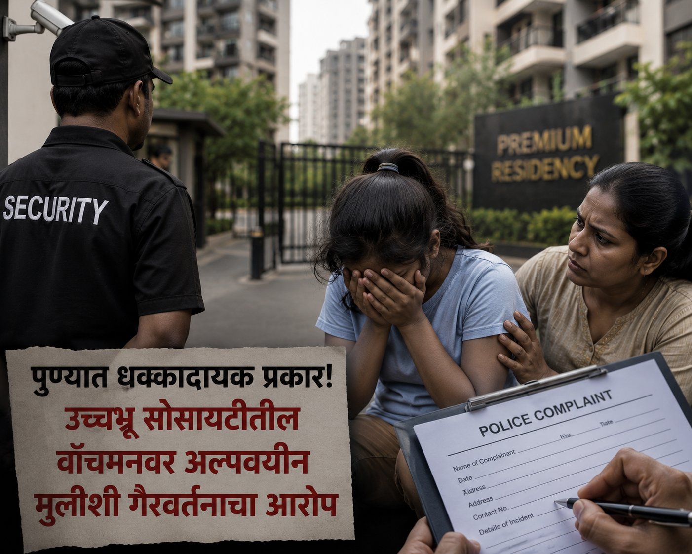 पुण्यात धक्कादायक प्रकार! उच्चभ्रू सोसायटीतील वॉचमनवर अल्पवयीन मुलींशी गैरवर्तनाचा आरोप