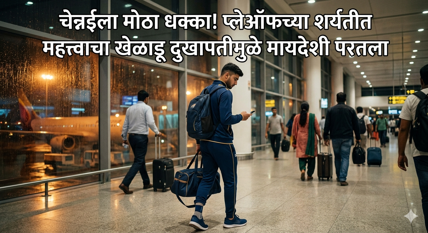 चेन्नईला मोठा धक्का! प्लेऑफच्या शर्यतीत महत्त्वाचा खेळाडू दुखापतीमुळे मायदेशी परतला