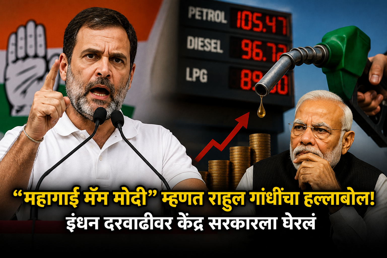 “महागाई मॅन मोदी” म्हणत राहुल गांधींचा हल्लाबोल; इंधन दरवाढीवर केंद्र सरकारला घेरलं