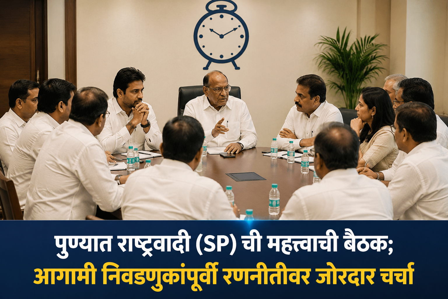 पुण्यात राष्ट्रवादी (SP) ची महत्त्वाची बैठक; आगामी निवडणुकांपूर्वी रणनीतीवर जोरदार चर्चा