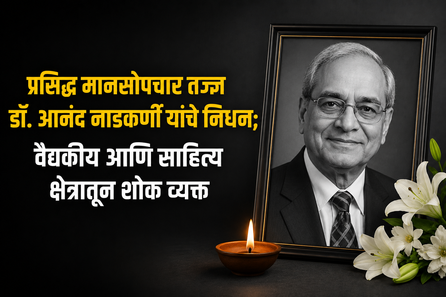 प्रसिद्ध मानसोपचार तज्ज्ञ डॉ. आनंद नाडकर्णी यांचे निधन; वैद्यकीय आणि साहित्य क्षेत्रातून शोक व्यक्त