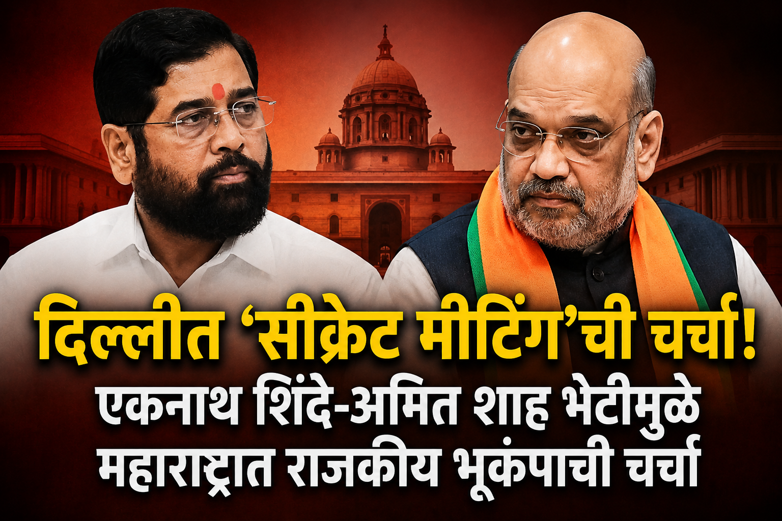 दिल्लीत ‘सीक्रेट मीटिंग’ची चर्चा! एकनाथ शिंदे-अमित शाह भेटीमुळे महाराष्ट्रात राजकीय भूकंपाची चर्चा