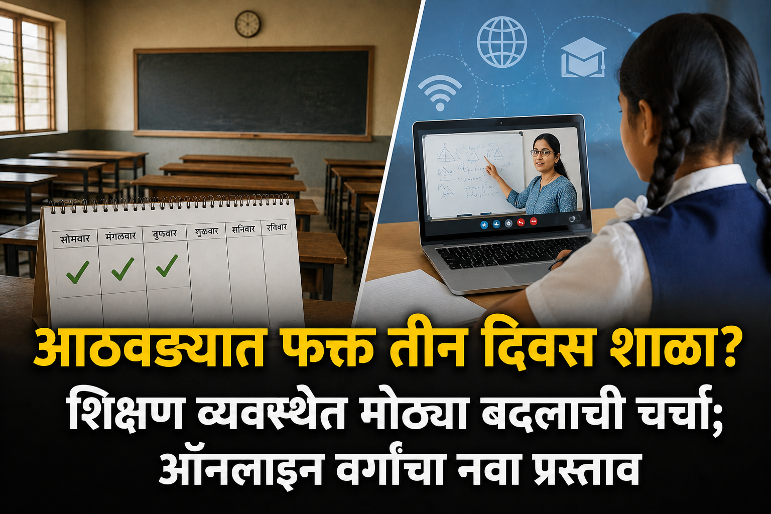 आठवड्यात फक्त तीन दिवस शाळा? शिक्षण व्यवस्थेत मोठ्या बदलाची चर्चा; ऑनलाइन वर्गांचा नवा प्रस्ताव
