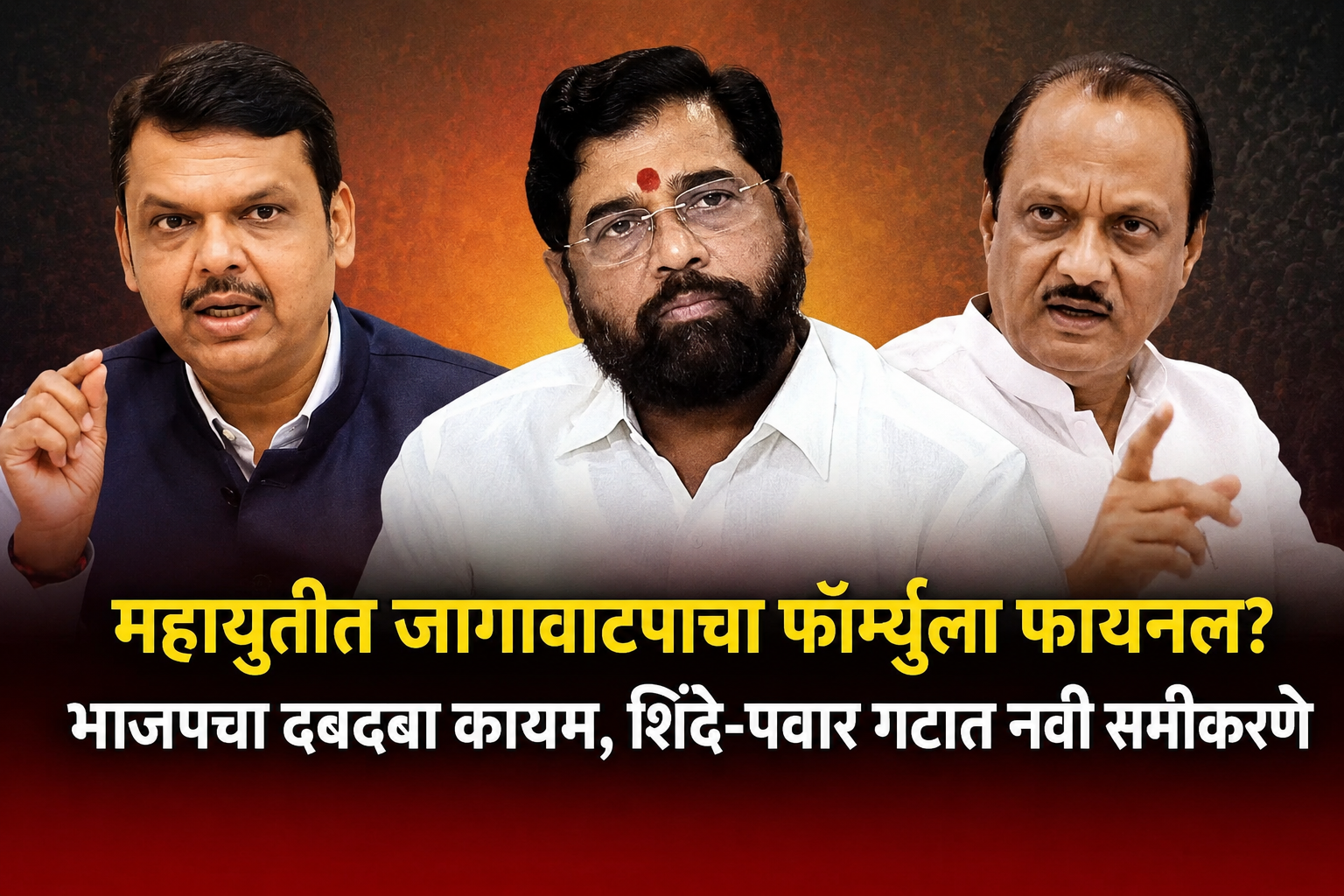 महायुतीत जागावाटपाचा फॉर्म्युला फायनल? भाजपचा दबदबा कायम, शिंदे-पवार गटात नवी समीकरणे