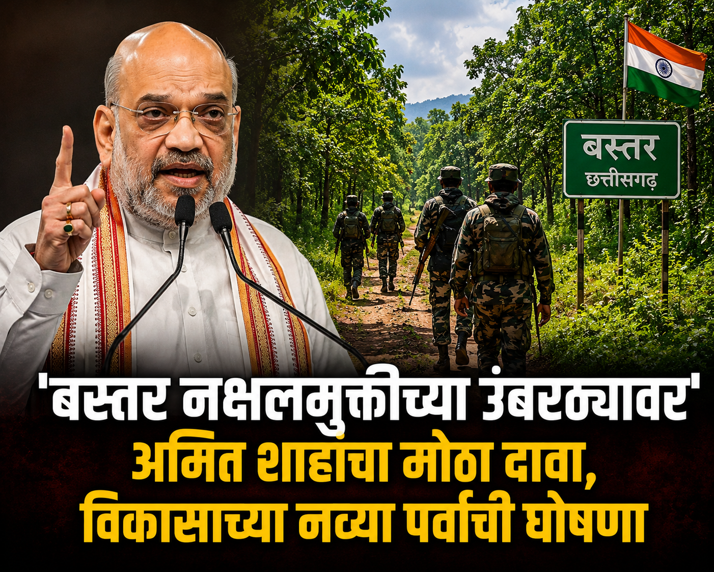 ‘बस्तर नक्षलमुक्तीच्या उंबरठ्यावर’; अमित शाहांचा मोठा दावा, विकासाच्या नव्या पर्वाची घोषणा