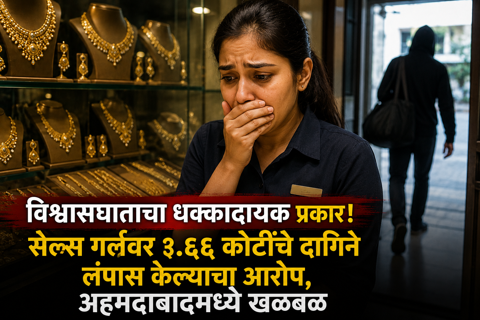 विश्वासघाताचा धक्कादायक प्रकार! सेल्स गर्लवर १.६६ कोटींचे दागिने लंपास केल्याचा आरोप, अहमदाबादमध्ये खळबळ