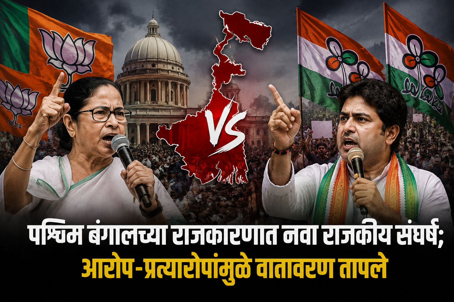 पश्चिम बंगालच्या राजकारणात नवा राजकीय संघर्ष; आरोप-प्रत्यारोपांमुळे वातावरण तापले