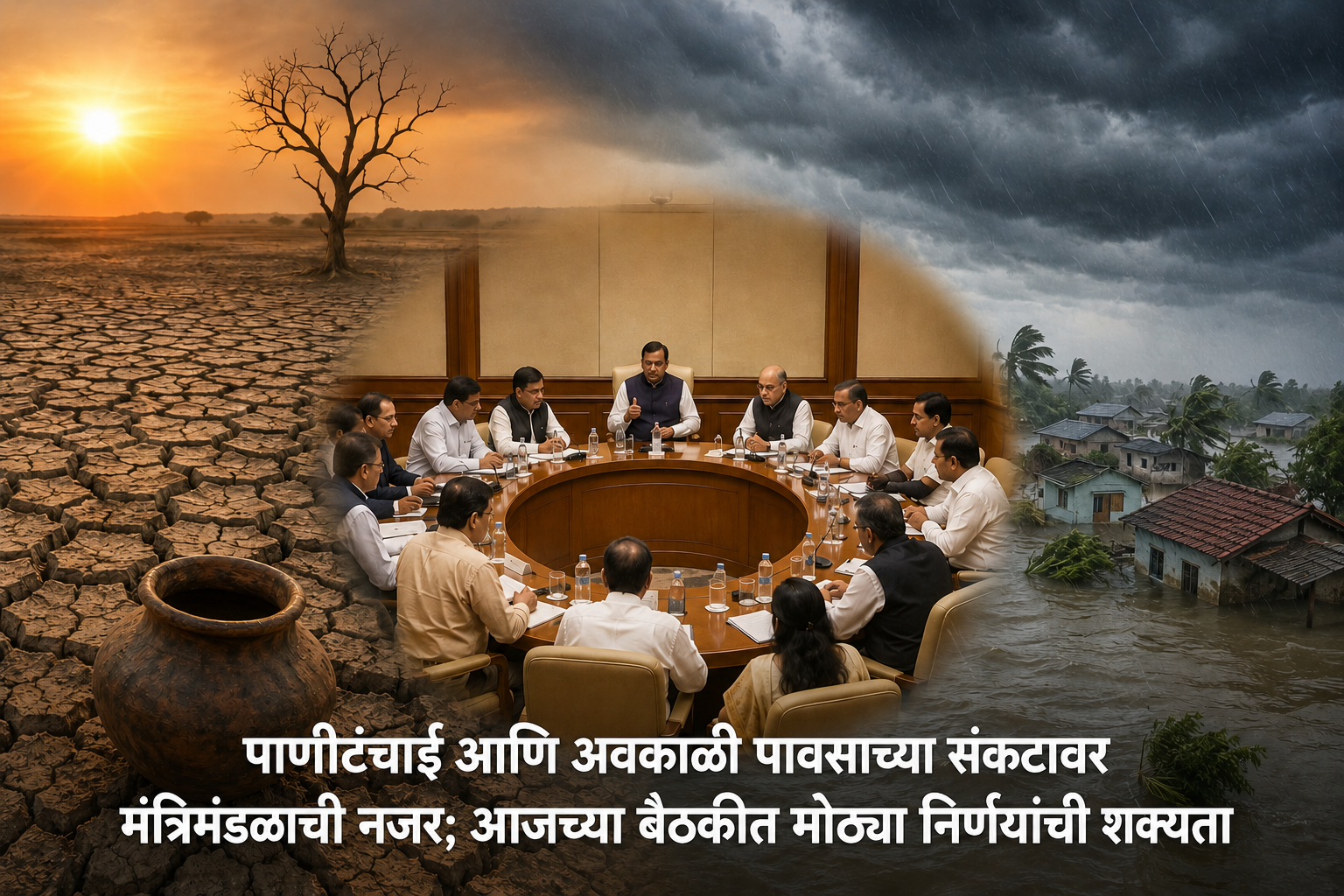 पाणीटंचाई आणि अवकाळी पावसाच्या संकटावर मंत्रिमंडळाची नजर; आजच्या बैठकीत मोठ्या निर्णयांची शक्यता