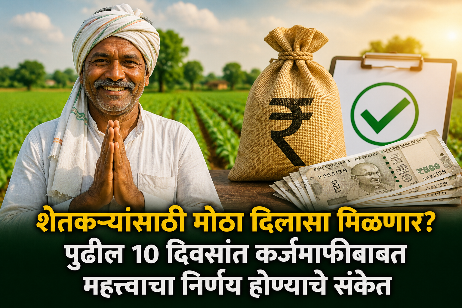 शेतकऱ्यांसाठी मोठा दिलासा मिळणार? पुढील 10 दिवसांत कर्जमाफीबाबत महत्त्वाचा निर्णय होण्याचे संकेत