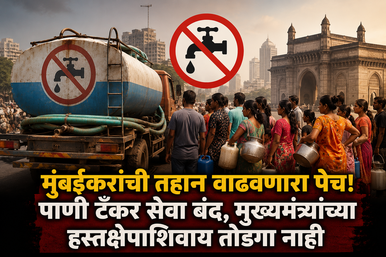 मुंबईकरांची तहान वाढवणारा पेच! पाणी टँकर सेवा बंद, मुख्यमंत्र्यांच्या हस्तक्षेपाशिवाय तोडगा नाही