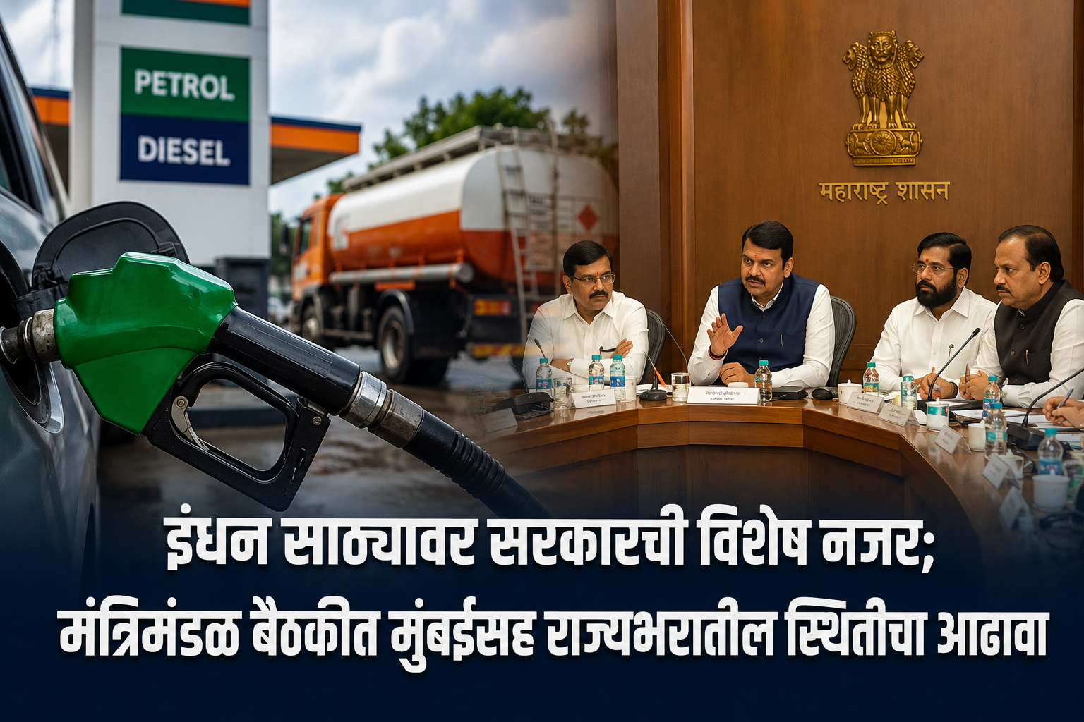 इंधन साठ्यावर सरकारची विशेष नजर; मंत्रिमंडळ बैठकीत मुंबईसह राज्यभरातील स्थितीचा आढावा