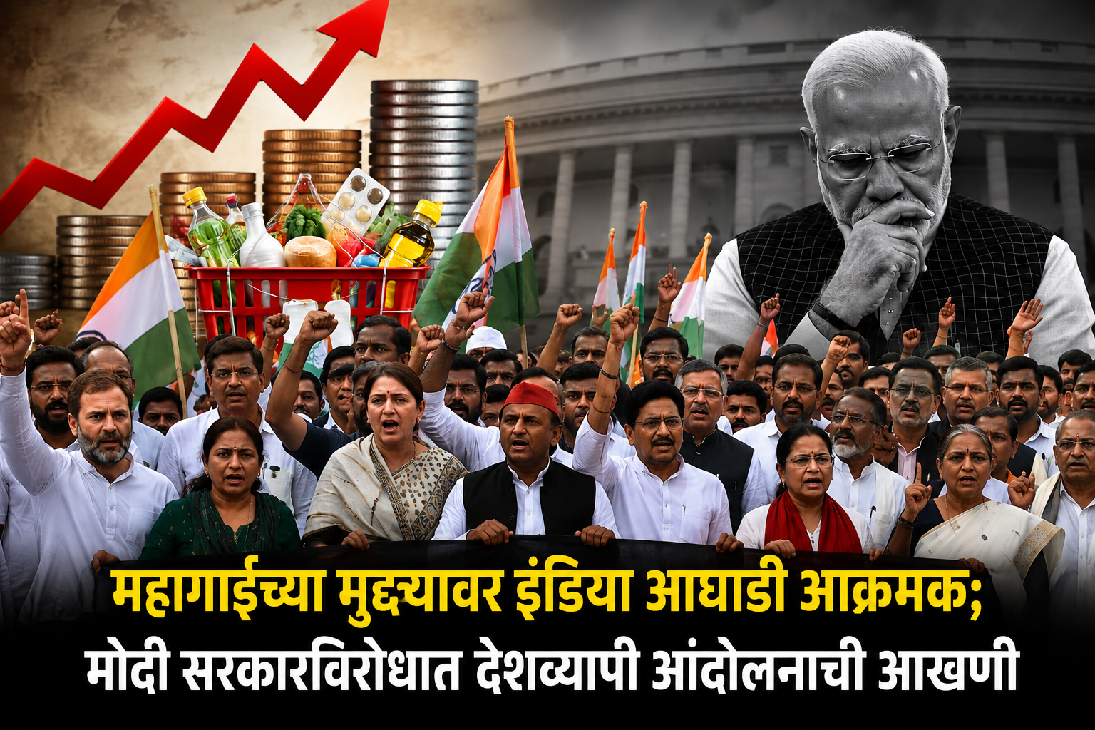महागाईच्या मुद्द्यावर इंडिया आघाडी आक्रमक; मोदी सरकारविरोधात देशव्यापी आंदोलनाची आखणी