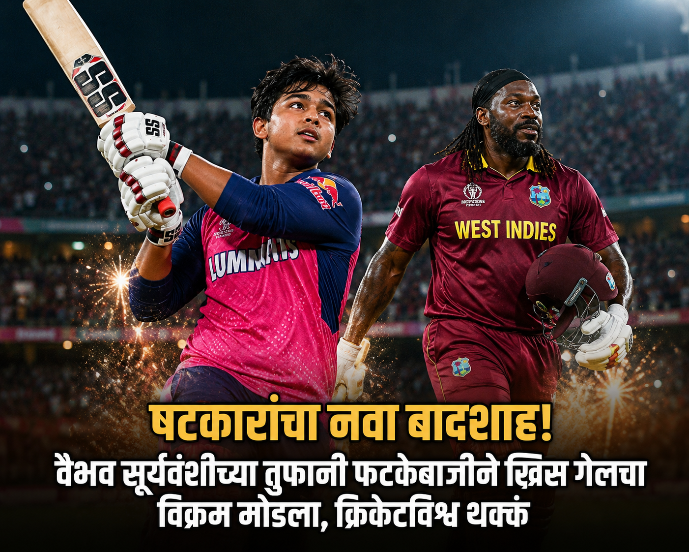 षटकारांचा नवा बादशाह! वैभव सूर्यवंशीच्या तुफानी फटकेबाजीने ख्रिस गेलचा विक्रम मोडला, क्रिकेटविश्व थक्क